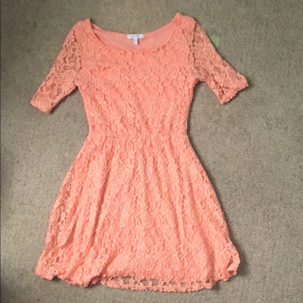 Lace Peach Mini Dress